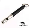 Fournitures pour animaux de compagnie Dog Training Tube de sifflet à ultrasons nickelé noir et argent avec porte-clés Gadget de dressage de chiens 0,9 * 8,0 cm