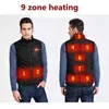 11 områden uppvärmda väst män täcka intelligent USB elektrisk uppvärmning vadderad jacka termiska varma kläder vinter uppvärmd väst 5xl storlek 211120