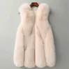 Longo colete de pele falsa jaqueta fofa plus size mulheres slim casacos de pele falsa de alta qualidade pele artificial 211213