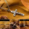 Pendentif Colliers Catholique Jésus Christ Sur INRI Croix Crucifix Collier En Acier Inoxydable