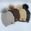 キッズニット帽子チャンキースカルキャップ冬のケーブルニットスラツーかぎ針編み屋外の暖かいキャップ11色ニットハット