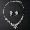 Серьговые ожерелье Женское свадебное вечеринка страза с блестящими цветочными украшениями подарки Brit22