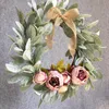Fleurs d￩coratives couronnes pivoine Porte artificielle de qualit￩ parfaite Simulation de qualit￩ Garlande florale pour d￩coration de mariage ￠ la maison