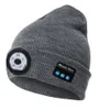 Bonnet d'hiver pour femmes et hommes, chapeau tricoté avec musique, Bluetooth, LED, lampe de poche, casquette de sport de plein air, escalade, Camping, casquettes chaudes