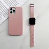 2in1 conjunto de couro cheio de grão casos de celular de luxo para iPhone 13 pro max phone case sets faixa de cinta fit relógio 7 6 5