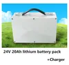 Batterie lithium-ion 24V, 20ah, pour tondeuse à gazon électrique 800/1000W, machine de coupe d'herbe, tondeuse de terrain, tondeuse à mauvaises herbes, avec chargeur