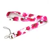 10st Red Flower Fashion Simple Chain Neck ID-kort Mobiltelefon USB Key Lanyard
