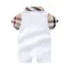 العلامة التجارية Rompers حديثي الولادة فتيات الفتيات الرضيع رضيع ملابس قصيرة الأكمام ملابس الصيف أولاد رومبير الزي 0-24M