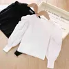 Gooporson Herbstkleidung für Kinder Puff Langarmshirt Mode Koreanisches kleines Mädchen Kostüm Niedliche Kinder Outfits Strickoberteile 210715