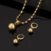 Orecchini a sfere a sfere a base d'oro color rotondo color gold women women set di gioielli