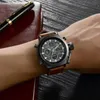 New Hot seller GOLDENHOUR Dropship Men Quartz Watch Digital Display Wristwatch Military Leather Watches Waterproof Male Clock Relogio Masculino