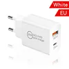 Chargeur mural universel 18W 20W PD Adaptateur secteur de charge rapide TYPE C USB US UK EU AU Plug Chargeurs de téléphone portable avec emballage de vente au détail