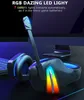 G106 RGB Işık Kablolu Oyun Kulaklık Aydınlık Renkli Kulak Kulaklıklar Kontrol MIC Ile LED Işık Casque Gamer Kulak Kapak PC PS4 Xbox One Oyuncular