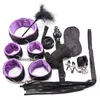 NXY SM bondage 10 pièces BDSM Kits de sexe produits jouets érotiques pour adultes ensemble de bondage menottes pinces Gag fouet corde pour les Couples 1126