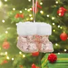 1 Pair Boże Narodzenie Dekoracja Dziewczyna Małe Buty Wisiorek Prezent Baby Prezent Kreatywność Pióro Uchwyt Małe Buty Cukierki Xmas Decor Drzewo