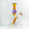 Ball Shape 6.8 Inch Hookahs Straight Percolator Glass Bongs Colorful Heady glass Oil Dab Rigs N Holes Percolator Water Pipes 14mm Female Joint With Bowl