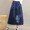 Rokken massa Wasss European Luxury 2021 -stijl dames gedrukte patchwork rok dames elastisch casual vrouwelijke oversized kleding