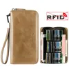 Card Holders 36 Slots RFID Protection Holder Wallets Genuine Leather Clutch Bag Women Men Purse 20211225403