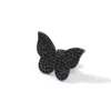 Crystal Black Zircon Butterfly Stud Örhängen för Kvinnor Mode Nål Guld Silver Färg Metall Party Öron Smycken Tjejer Present