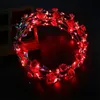 Réglable LED Fleur Couronne Light Up Guirlandes Bandeau Fermoir Floral Head Hoop Fée Bandeau Chapeaux De Mariage Chirstmas Party Decor