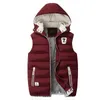 Men's Winter Sleeveless Jacket Casual Waistcoat Men Windbreak Hooded Outerwear Warm Hat Detachable Down Vest Men Plus Size 5XL 211009