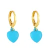Hoop Huggie Heart Shape Tiny Drop örhängen Trend Candy Color Dripping Oil Ear för kvinnor Fashion Wild Valentines Jewelry Gifts