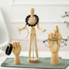 Mão de madeira Vilead Homem de madeira Figurines Modelo conjunto de artista de manequim Miniatures Decoração Decoração 211105