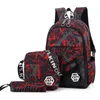 Backpacks Boys Fashion 3pcs Sets Men Travel Camouflage Printing School Canvas Schoolbags for Teenage Students Bag back