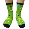 Chaussettes pour hommes unisexe adultes respirant bas au genou épaissir antidérapant pour garder au chaud impression drôle dessin animé mi-mollet longueur 304q