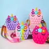 Fidget Toy Sac à bandoulière Bulle sensorielle Porte-monnaie Licorne Sangles pour téléphone portable Messenger Doigt Pousser Bulles Changement Décompression Jouets pour Filles Enfants Nouveau Stock