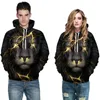 Mens 3D Gráfico Hoodies Moda Leão Padrão Hoodie Unisex Casal Outfit Clássico Hiphop Impressão Suéter Boys Streetwear