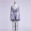 Fashion Celebrity Cocktail Dress sequined Long Sleeve Homecoming Short Prom gowns