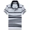 Odzież 95% Bawełna Paski Polo Koszula Mężczyźni Business Casual Krótki Rękaw Oddychający Streetwear Polo-Shirts Męskie Topstees