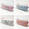 2021 grande fermeture éclair licorne porte-crayon grande capacité toile école sac à crayons sac de rangement stylo pochette fournitures scolaires papeterie Estuches