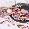 500g/set 3/4/6/8/10mm Round Multi Color No Hole Acrylic Imitation pearl beads Loose beads For DIY Scrapbook Decoration Crafts Making 50 S2