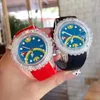 Brand Watches Women Girl Beautiful Transparent Case Style Rubber Strap Quartz Wrist Watch X2099369076