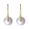 S925 sterling silver pärla dangle örhänge förhindra allergi örhängen för kvinnor gril gåva sötvatten naturliga pärlor