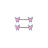 2021 Fashion Women Stainless Steel Butterfly Ring Septum Piercing Nipple Jewelry Chest Ornament