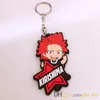 My Hero Academia Manga Keychain PVC Rubber Figures Toys one side Izuku Bakugo Todoroki Tenya Iida Tomura Shigaraki Japanese Cosplay Key Ring for kids gift