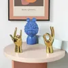 Porcelanowe złote ozdoby figurki nowoczesne dekoracje domu gest statua pulpitu Prezenty 210924