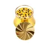 63MM /2.48" Golden Metal Herb Grinder Smoking Gold Spice Tobacco Grinders Drum Shape 4-Piece Aluminum Alloy Hand Muller Transparent Window Design