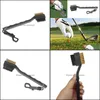 Sport Outdoors Golf Training Aids Minuble Side Brass + Nylon Club Head Groove Cleaner Brush Cleaning Zestaw narzędzi do czyszczenia z wieszakiem Aessorysprops