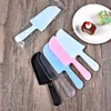 Tek Kullanımlık Plastik Kek Kesici Doğum Günü Tatlı Düğün Bıçağı ve Çatal Buzlu Siyah Pembe Şeffaf Toplu Bağımsız Ambalaj