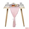 Chiffon Tischläufer Europäischen amerikanischen Stil Dinner Decora Garn Für Hochzeitsland Romantische blaue 5 stücke 210708