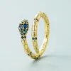 Bague serpent réglable en or de luxe pour femmes et filles, bague exquise et brillante en zircone cubique, bijoux cadeau de mariage