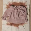 Enkelibb Toddler Kız Güzel Bluz Uzun Kollu Çocuk Kız Bahar Marka Tasarım Çocuklar için Tops Çocuk Pretty Peter Pan Yaka Tops 210306