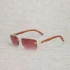 Luxury Designer High Quality Sunglasses 20% Off All-match Finger Buffalo Horn Men Random Square Natural Wood For Club Riding Shades Retro Gafas 012N
