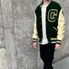 Mäns Jackor Hip Hop Varsity Jacket Mens Furry Letters Broderi College Kvinnor Harajuku Mode Vintage Baseball Uniform Coats