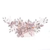 Klipy do włosów Barrettes Trendy Rose Gold Rhinestone Wedding Combs Akcesoria do kryształów dla nowożeńców Ozdoby Biżuteria