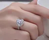 Bagues de mariage en argent Sterling 925 véritable pour femmes, bague de fiançailles de luxe, coupe coussin, imitation diamant 4ct, bijoux de doigt